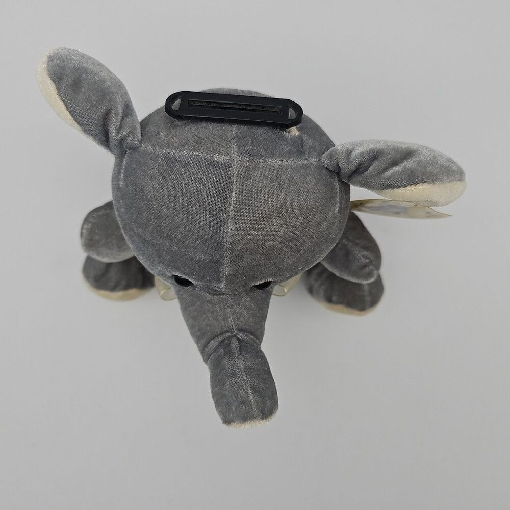 Safari Elephant Shaped Piggy Bank Soft Plush Gray 6" Tall with Tags, NO SOUND - Picture 2 of 12